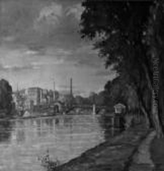 Le Pont De Suresnes Oil Painting by Albert Sorkau