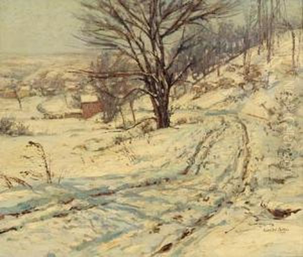 Road-winter Oil Painting by George William Sotter