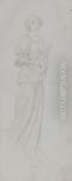 A Classical Muse Oil Painting by Joseph Edward Southall