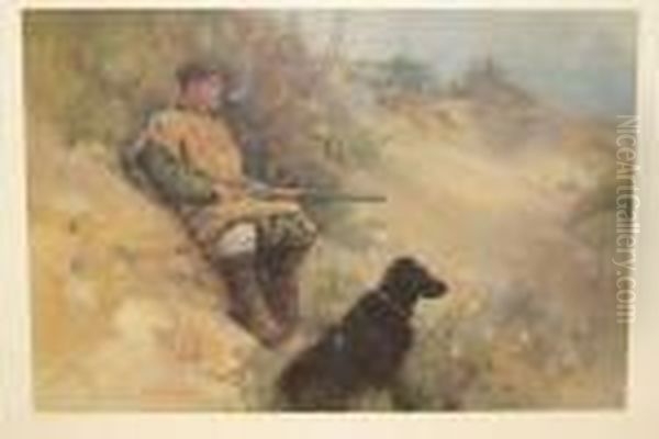 A Wildfowler (possibly Mr Pat Cringle) Oil Painting by Frank Southgate