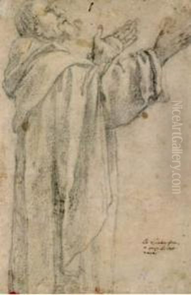 Studio Di Frate Domenicano Al Verso Studio Per La Stessa
Composizione Oil Painting by Lionello Spada