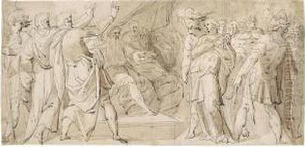 Susannah And The Elders Brought Before The Council Oil Painting by Hans, Jan Speeckaert