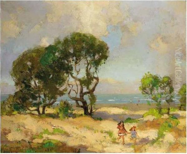 The Sand Dunes At Port Seton Oil Painting by John Guthrie Spence-Smith