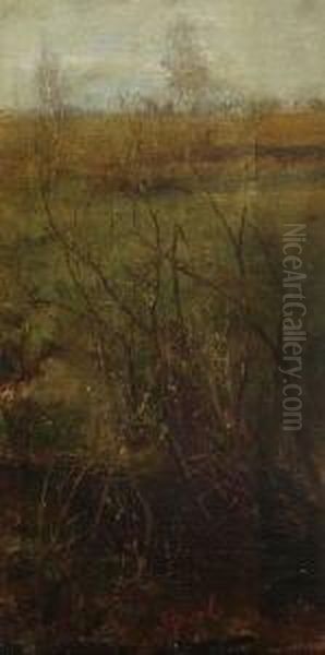 Andschaft Bei Bad
 Aibling Oil Painting by Johann Sperl