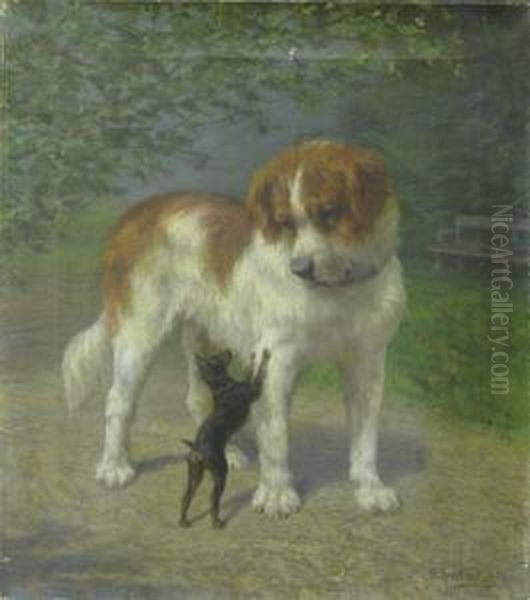 Bernhardiner U Oil Painting by Heinrich Sperling