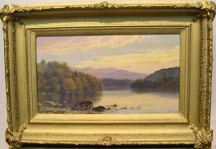 Tranquil Mountain Lake Oil Painting by Thomas Spinks