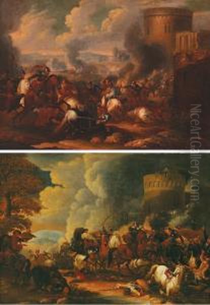 Scene
Di Battaglia Davanti A Verona Oil Painting by Ilario Mercanti Spolverini