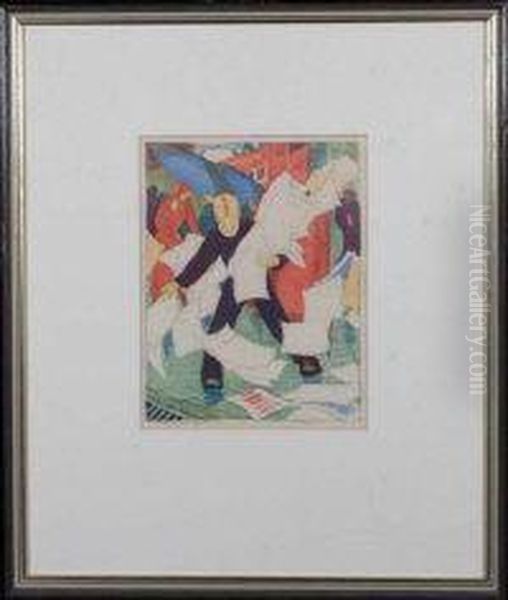 The Gust Of Wind Oil Painting by Ethel L. Spowers