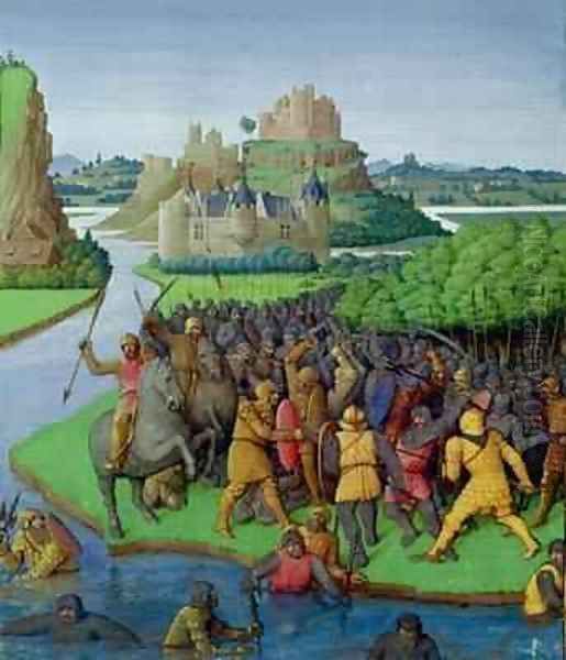 Battle between the Maccabees and the Bacchides Oil Painting by Jean Fouquet