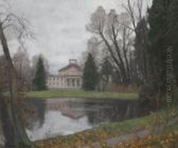 Schloss Umkirch (fulwell-park) Bei
 Freiburg. Oil Painting by Albert Stagura
