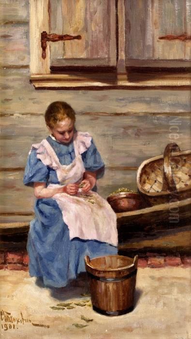 Flicka Oil Painting by Zofia Stankiewicz