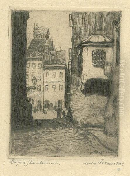 Ulica Jezuicka Oil Painting by Zofia Stankiewicz