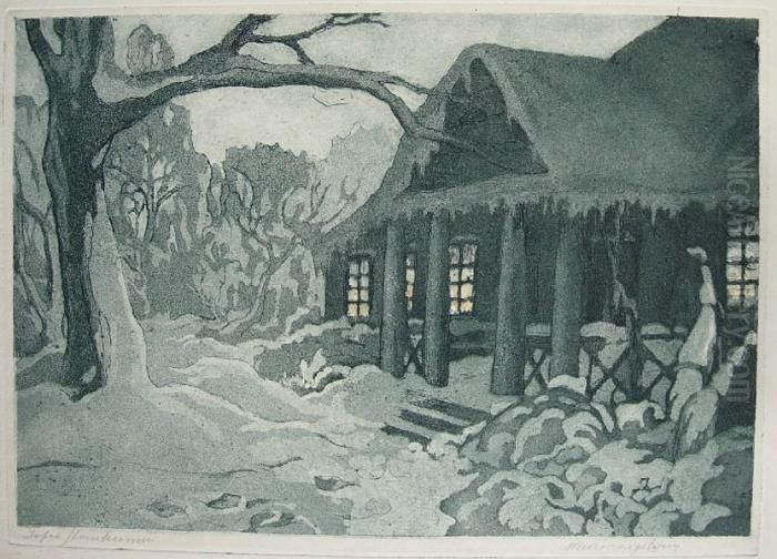 Wieczor Wigilijny Oil Painting by Zofia Stankiewicz