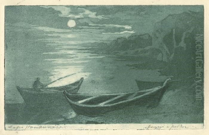 Ksiezyc W Pelni Oil Painting by Zofia Stankiewicz