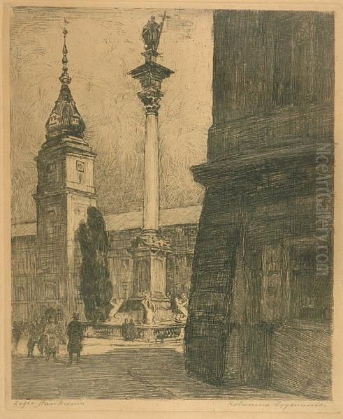 Kolumna Zygmunta Oil Painting by Zofia Stankiewicz