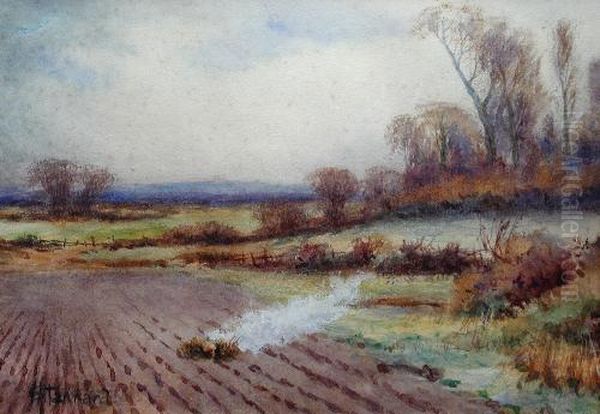 Autumnbonfire Oil Painting by Henry Stannard