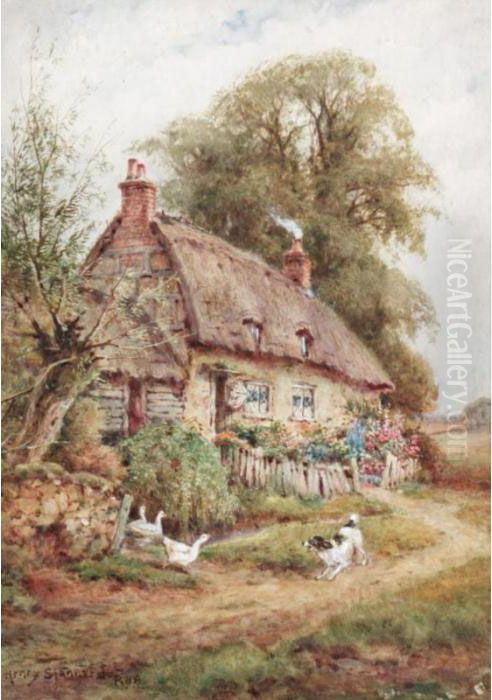 The Cottage Oil Painting by Henry Stannard