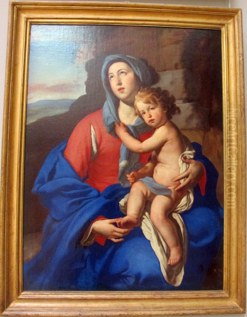 La Vierge A L'enfant Oil Painting by Massimo Stanzione