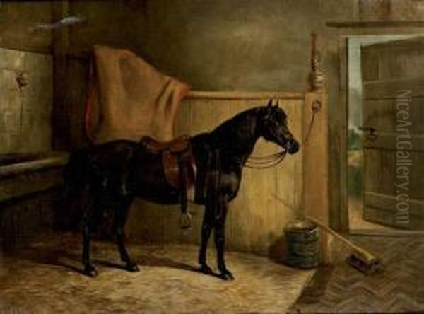 Cheval A L'ecurie Oil Painting by Arthur J. Stark