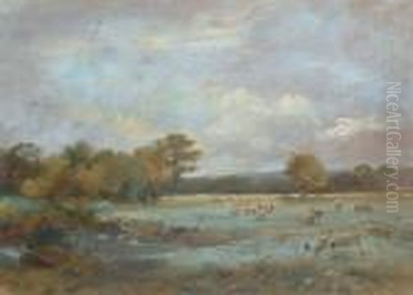 The Water Meadows Oil Painting by Arthur J. Stark