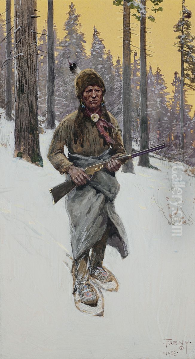 A Moment of Suspense Oil Painting by Henry Farny