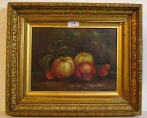 Still Life With Quince, Apple And Strawberries Oil Painting by Edwin Steele