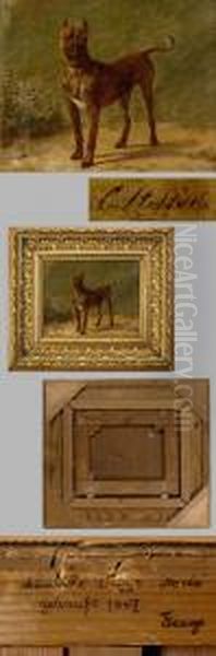 Danische Dogge Oil Painting by Carl Steffeck