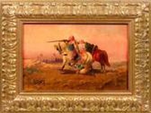 Saharatruppen Auf Vorposten Oil Painting by Alfred Steinacker