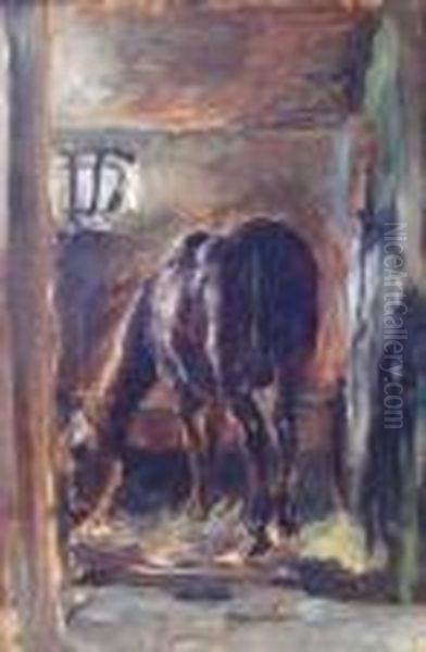 Im Gestut Oil Painting by Robert Sterl