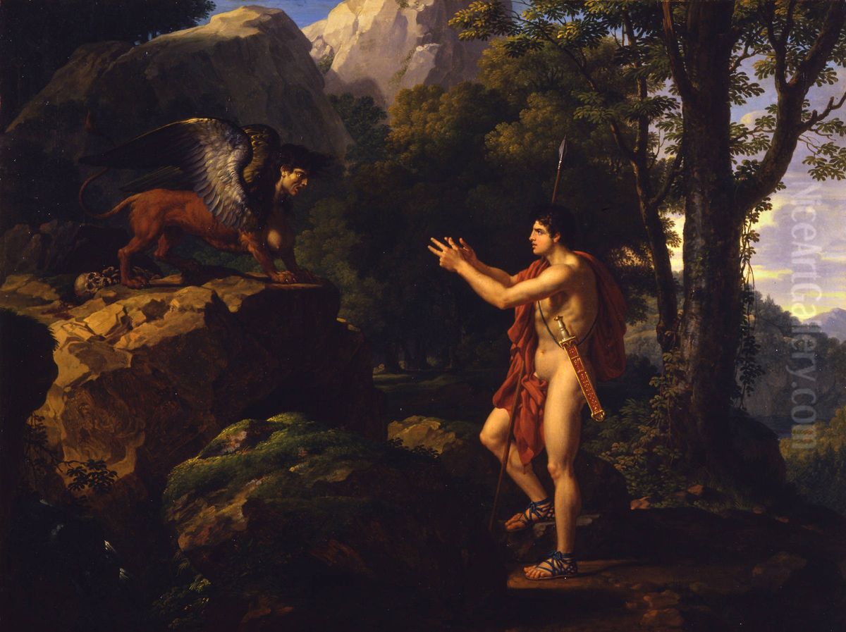 Oedipus and the Sphinx Oil Painting by Francois-Xavier Fabre