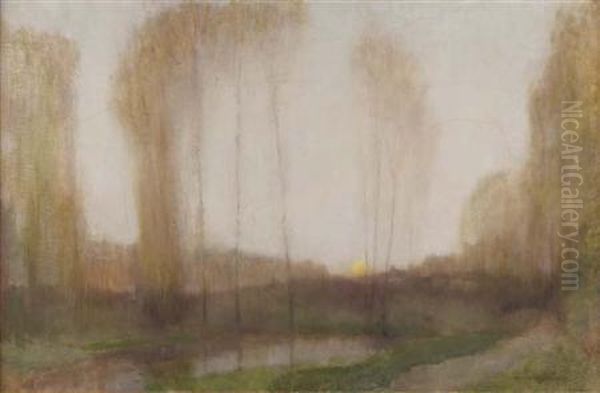 Moonrise Oil Painting by Robert Macaulay Stevenson