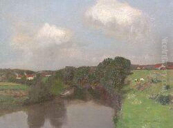 A Bend In The River Oil Painting by Robert Macaulay Stevenson