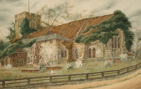 Chingford Church Oil Painting by James Lawson Stewart