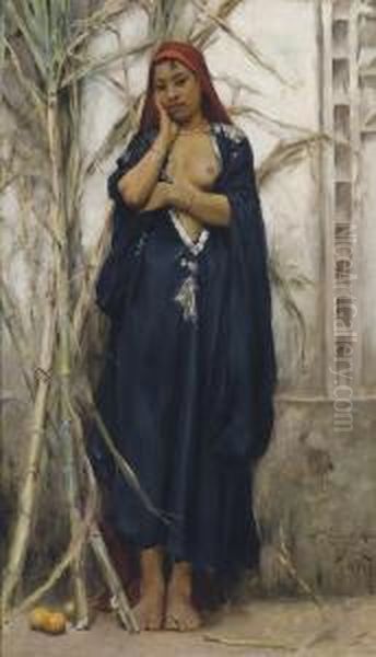 Au Jardin Oil Painting by J. Stewart