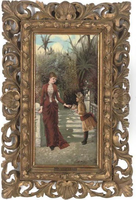 A Surprise Bouquet Oil Painting by Moritz Stifter