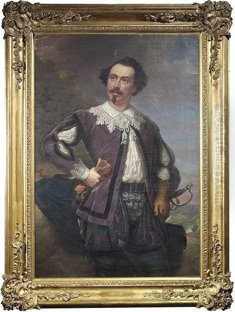 The Actor And Stage Director Dr.
 Karl Grunert As Wallenstein. Oil/canvas, Signed And Dated 