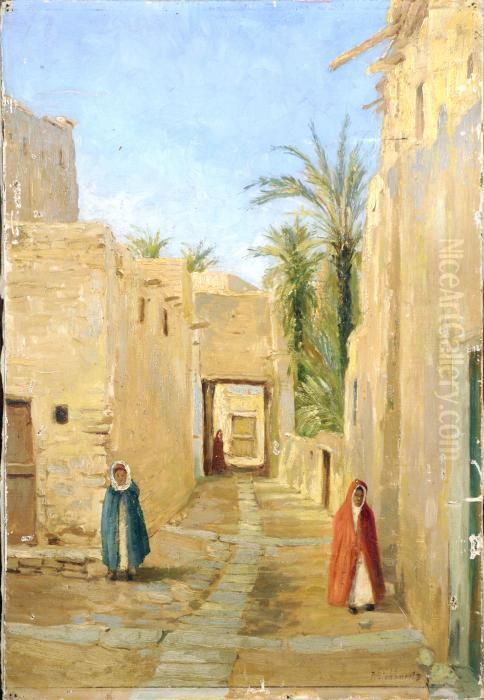 Scene Orientaliste Oil Painting by Pieter Stobbaerts