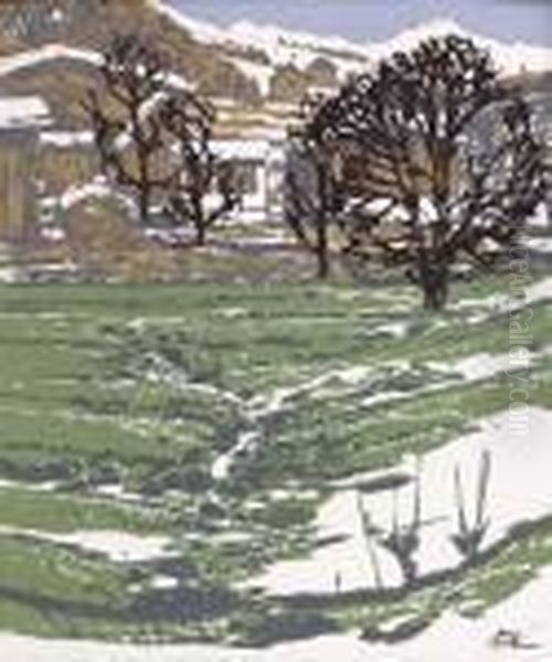 Pinzgauer Landschaft Oil Painting by Josef Stoitzner