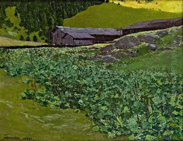 Almwiese Oil Painting by Josef Stoitzner