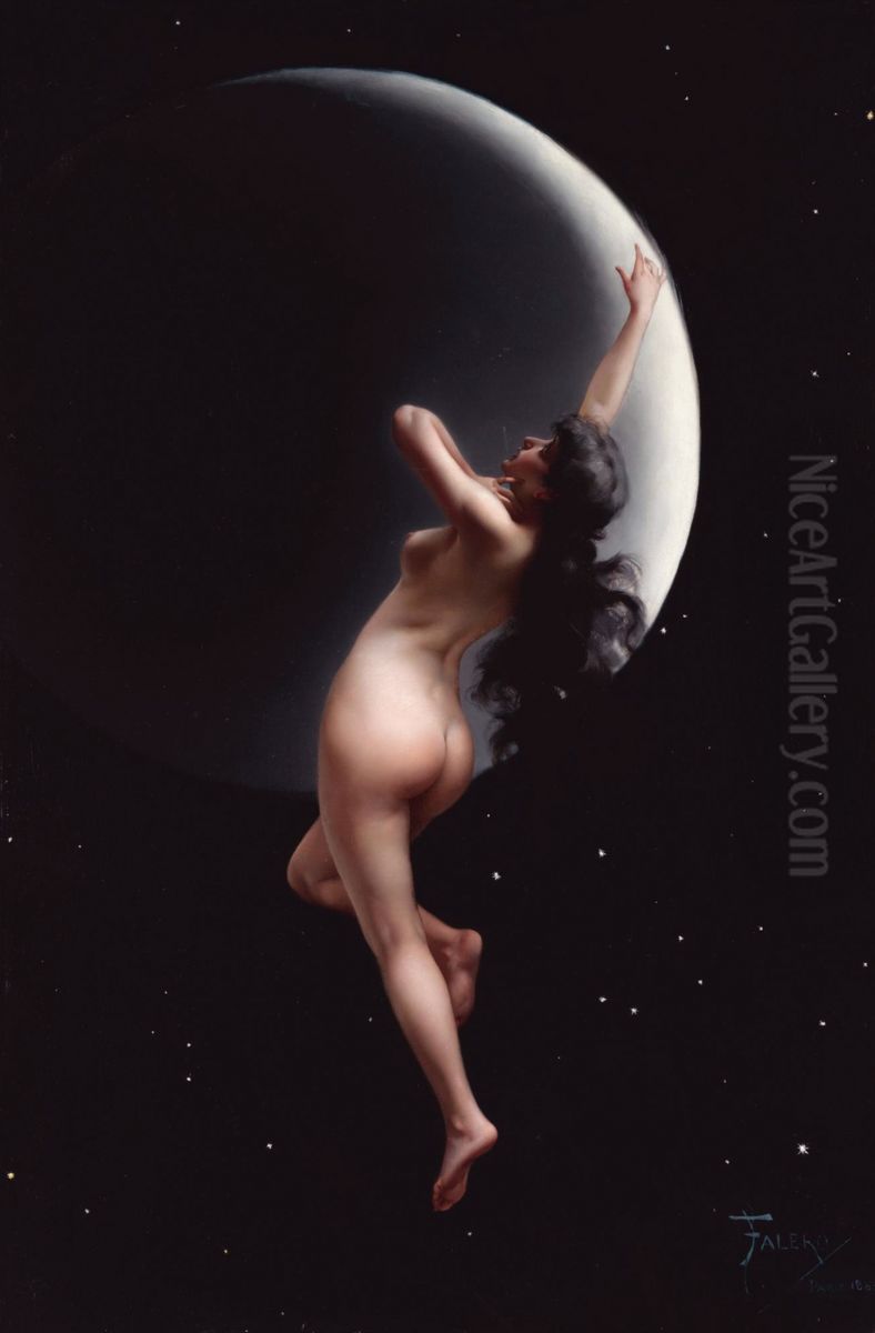 Moon Nymph Oil Painting by Luis Ricardo Falero