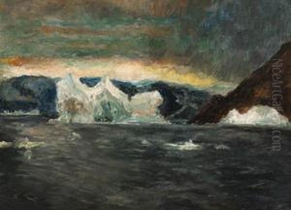 Bowdoin Bay, Greenland Oil Painting by Frank Wilbert Stokes