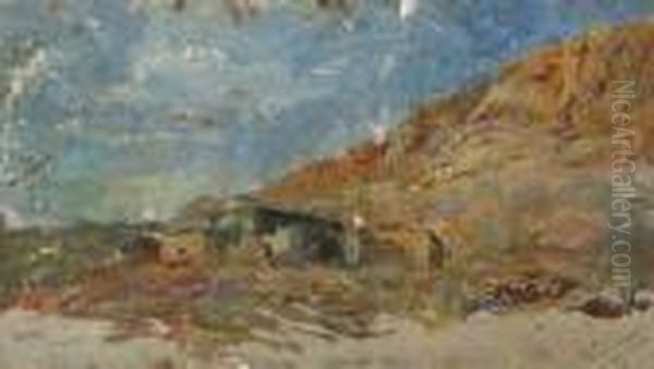 The Studio And Anniversary Lodge, Bowdoin Bay, Greenland Oil Painting by Frank Wilbert Stokes