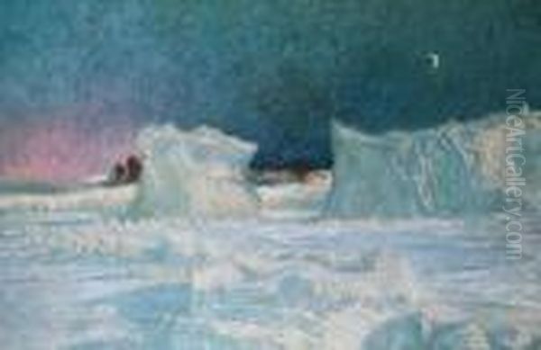 An Arctic Twilight (crepuscule) Oil Painting by Frank Wilbert Stokes