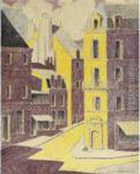 A Street In Chantecaille Oil Painting by John Henry Bradley Storrs