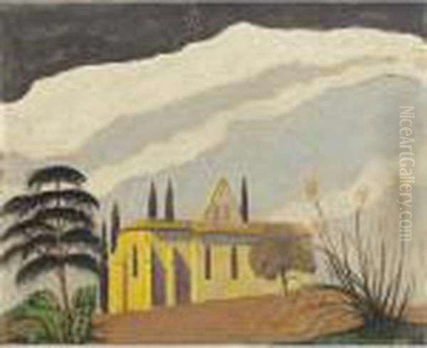 Church On A Hill In Chantecaille Oil Painting by John Henry Bradley Storrs