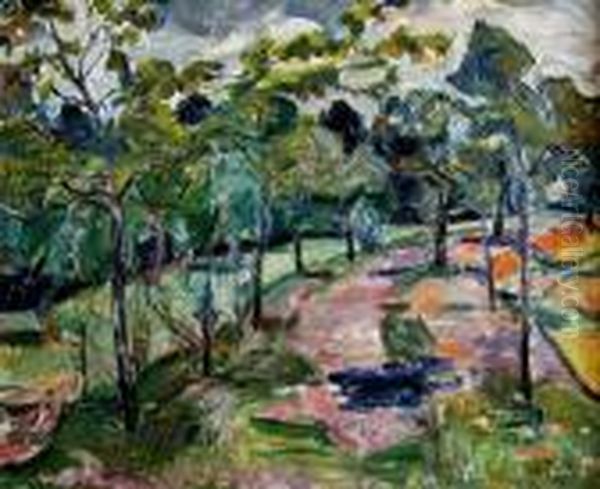 Alley Of Trees Oil Painting by Aleksandrs Strals