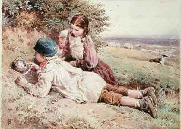 Collecting Birds Eggs Oil Painting by Myles Birket Foster