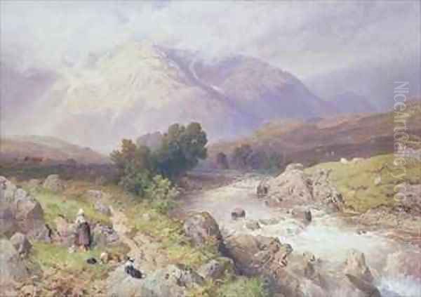 Highland Scene near Dalmally Argyll Oil Painting by Myles Birket Foster
