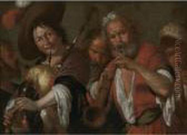 The Pifferai Oil Painting by Bernardo Strozzi