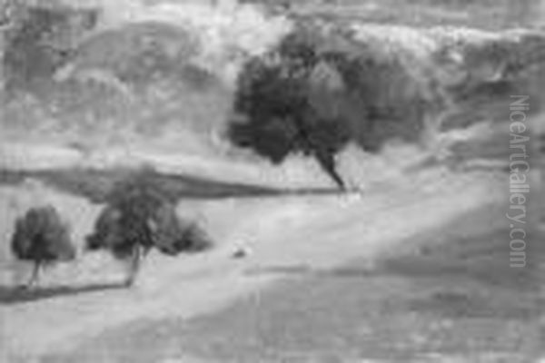 Ol Auf Karton 20,6 X 30,8 Cm, 
Gerahmt. Unten Rechts Braun Mit Feder Signiert Und Bezeichnet Hermann Oil Painting by Hermann Struck